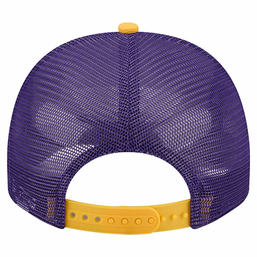 Minnesota Vikings New Era Banner A-Frame 9FIFTY Trucker Snapback Hat Cream/Purple - NFL