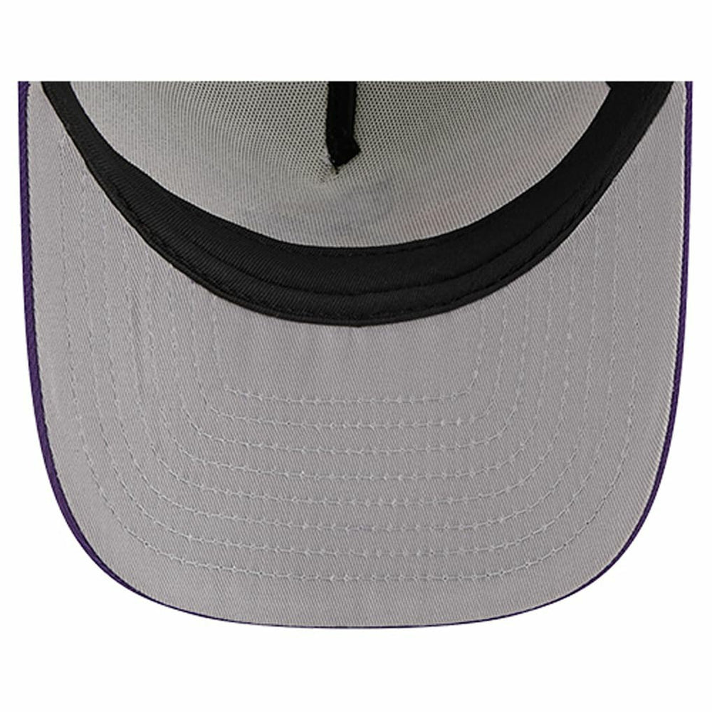 Minnesota Vikings New Era Banner A-Frame 9FIFTY Trucker Snapback Hat Cream/Purple - NFL