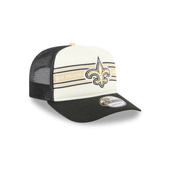 New Orleans Saints New Era Banner A-Frame 9FIFTY Trucker Snapback Hat Cream/Black - NFL