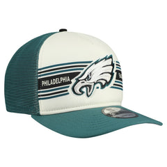 Philadelphia Eagles New Era Banner A-Frame 9FIFTY Snapback Hat Cream/Midnight Green - NFL