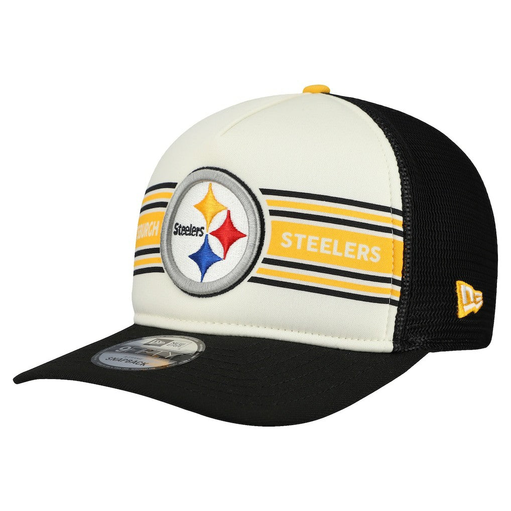 Pittsburgh Steelers New Era Banner A-Frame 9FIFTY Snapback Hat Cream/Black - NFL