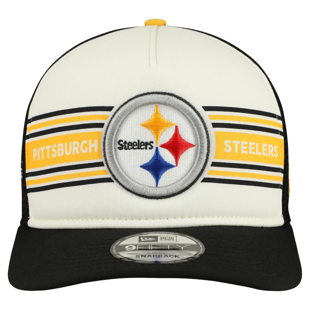 Pittsburgh Steelers New Era Banner A-Frame 9FIFTY Snapback Hat Cream/Black - NFL