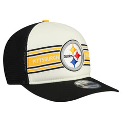 Pittsburgh Steelers New Era Banner A-Frame 9FIFTY Snapback Hat Cream/Black - NFL