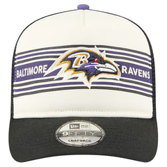 Baltimore Ravens New Era Banner A-Frame 9FIFTY Trucker Snapback Hat Cream/Black - NFL