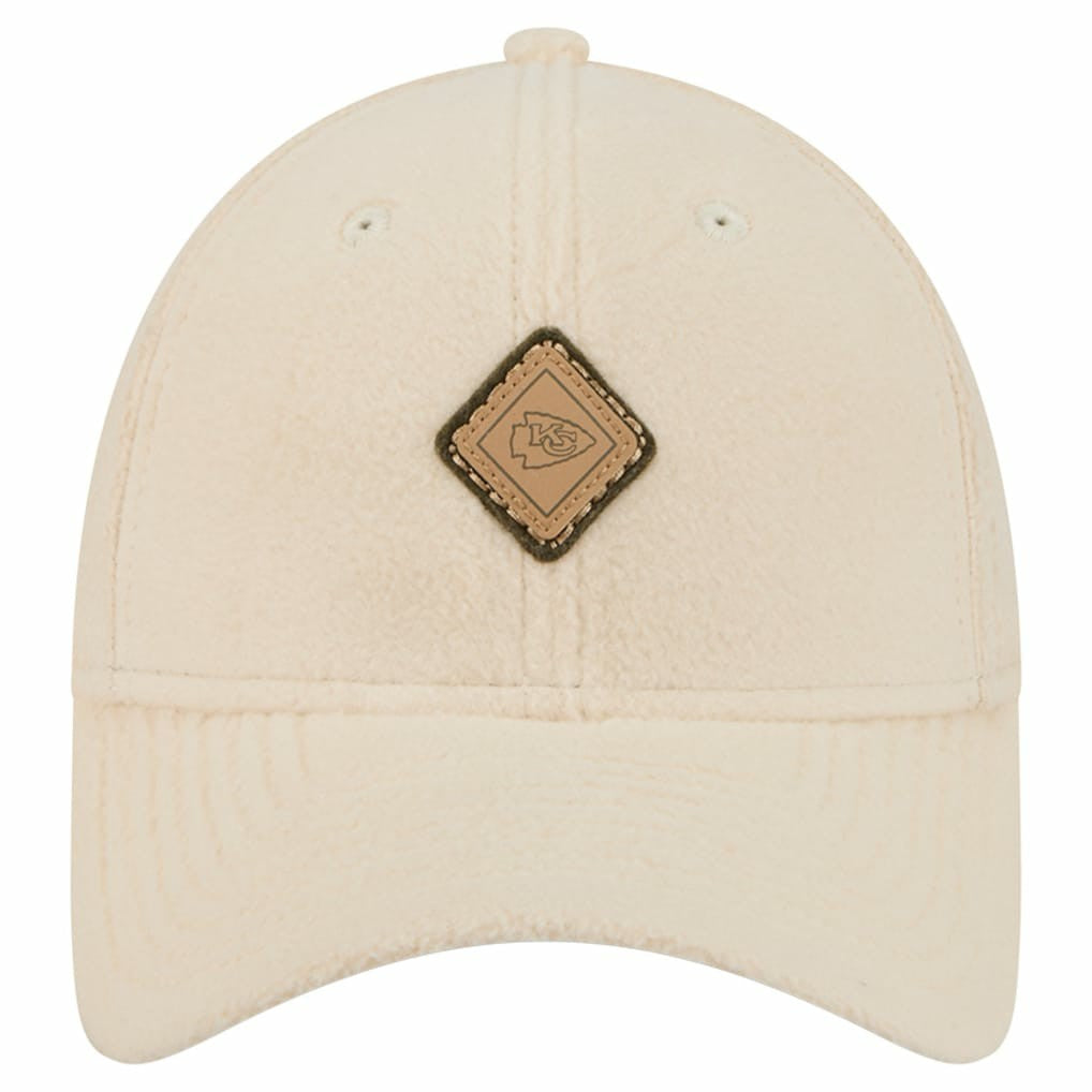 Kansas City Chiefs New Era Women's Comfy 9FORTY Adjustable Hat Cream - NFL