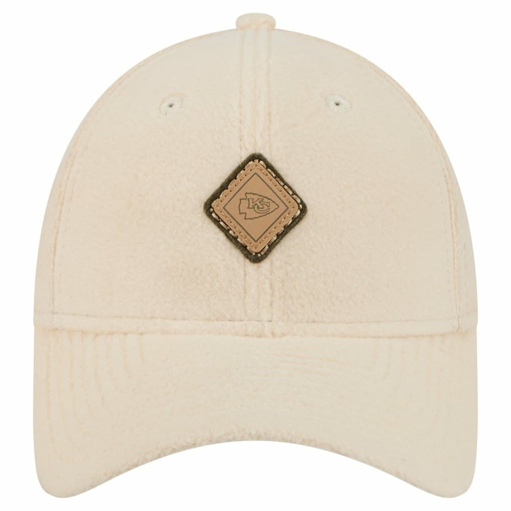 Kansas City Chiefs New Era Women's Comfy 9FORTY Adjustable Hat Cream - NFL