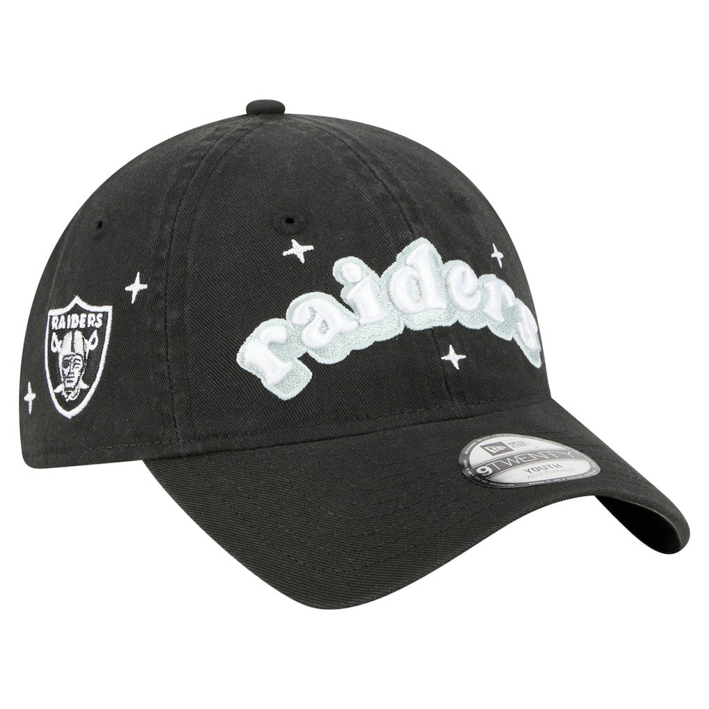Las Vegas Raiders New Era Girls Youth Cheer 9TWENTY Adjustable Hat Black - NFL