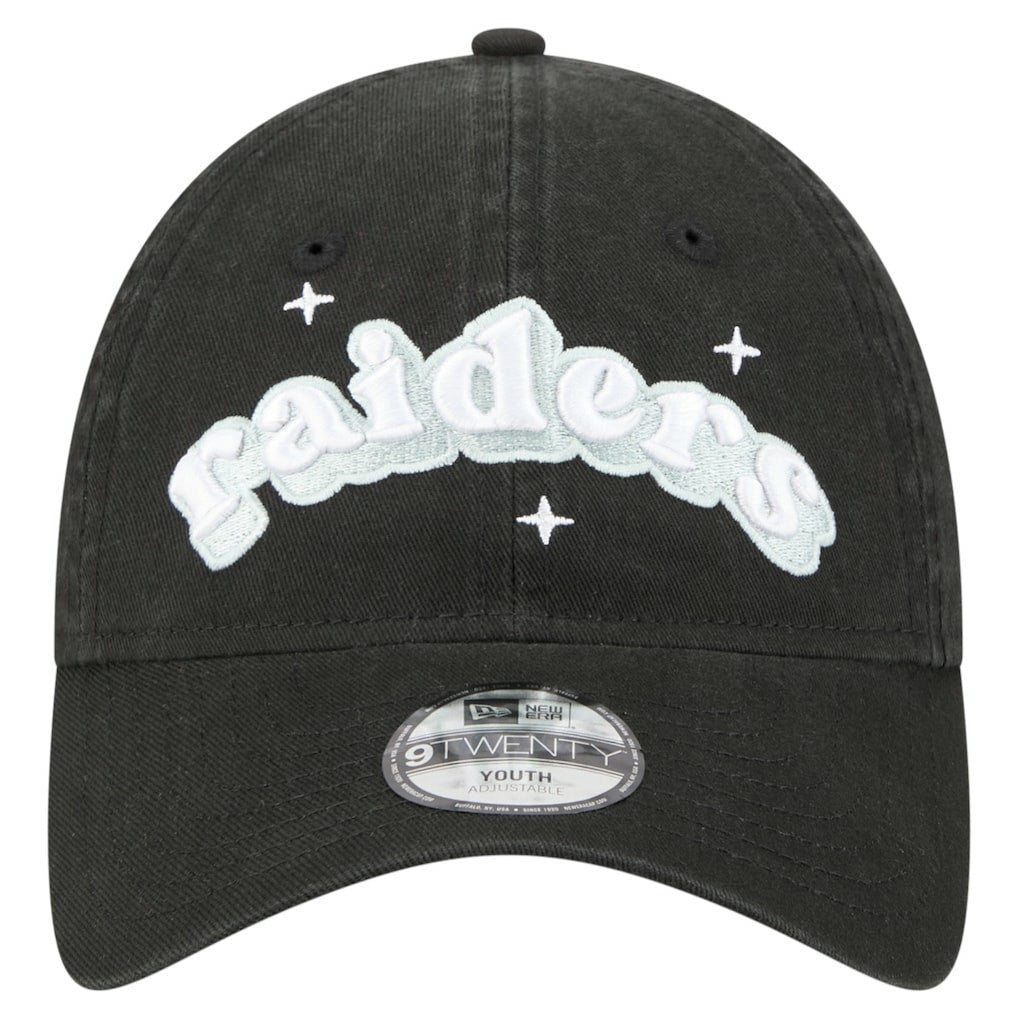 Las Vegas Raiders New Era Girls Youth Cheer 9TWENTY Adjustable Hat Black - NFL