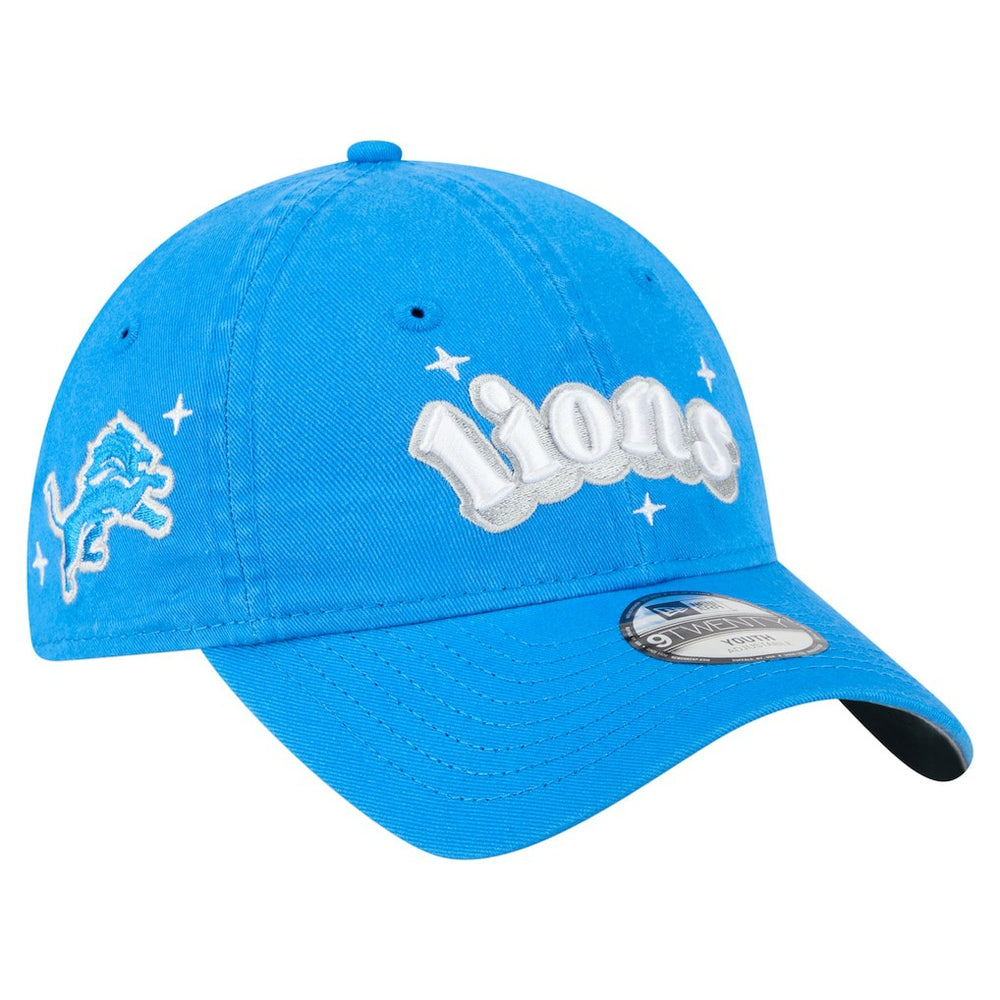 Detroit Lions New Era Girls Youth Cheer 9TWENTY Adjustable Hat Blue - NFL