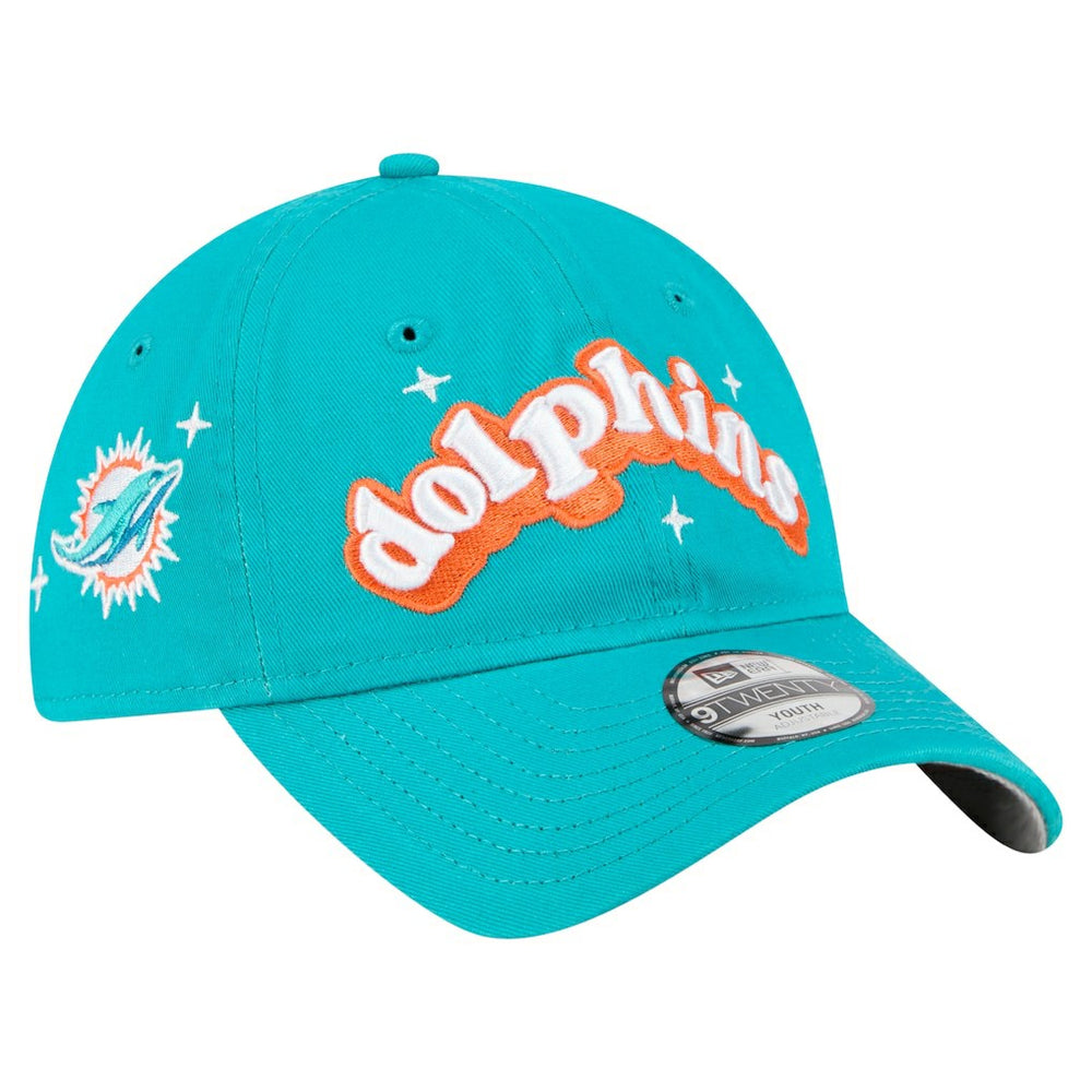 Miami Dolphins New Era Girls Youth Cheer 9TWENTY Adjustable Hat Aqua - NFL