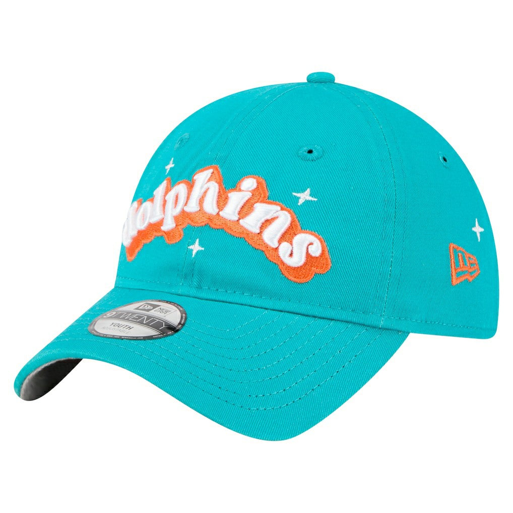 Miami Dolphins New Era Girls Youth Cheer 9TWENTY Adjustable Hat Aqua - NFL