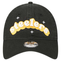 Pittsburgh Steelers New Era Girls Youth Cheer 9TWENTY Adjustable Hat Black - NFL