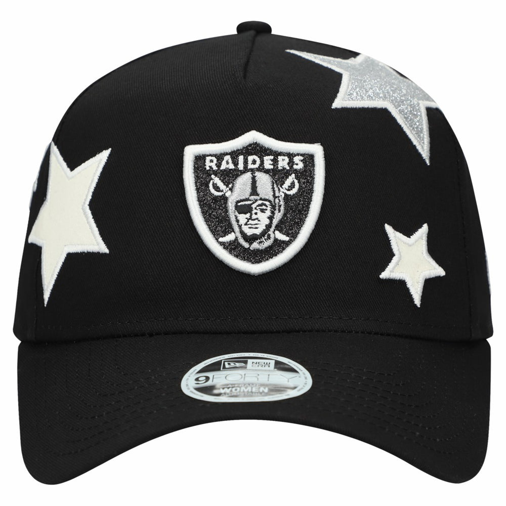 Las Vegas Raiders New Era Women's Stardom A-Frame 9FORTY Adjustable Hat Black - NFL