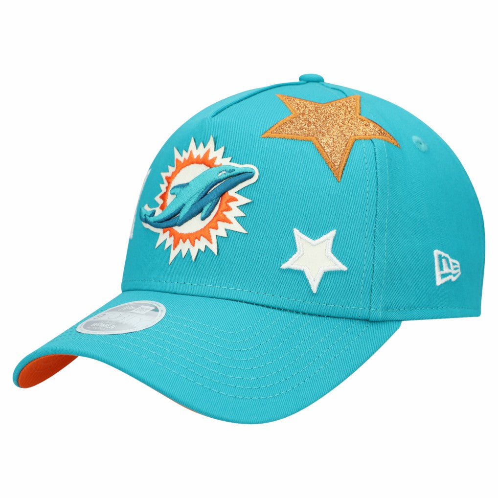Miami Dolphins New Era Women's Stardom A-Frame 9FORTY Adjustable Hat Aqua - NFL