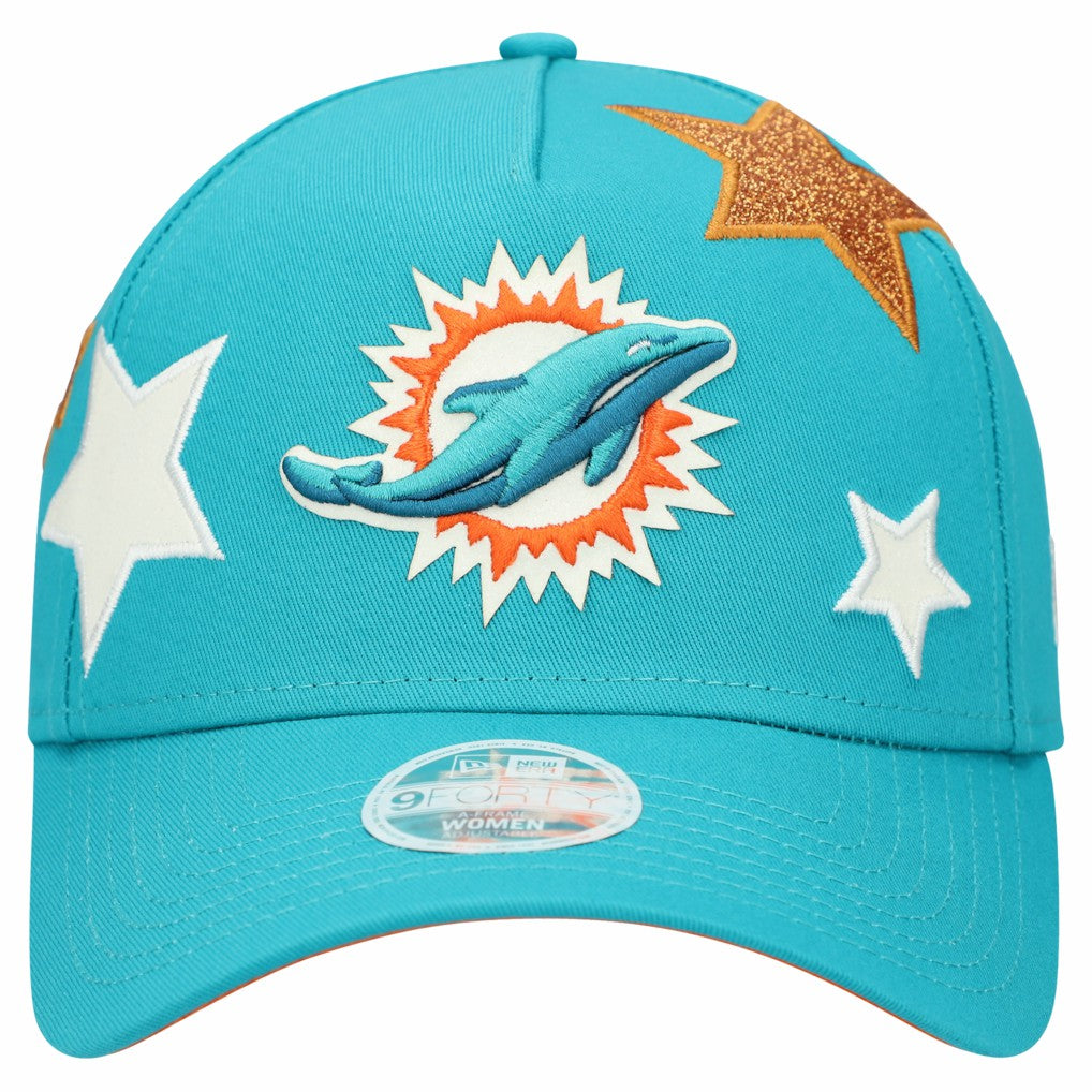Miami Dolphins New Era Women's Stardom A-Frame 9FORTY Adjustable Hat Aqua - NFL