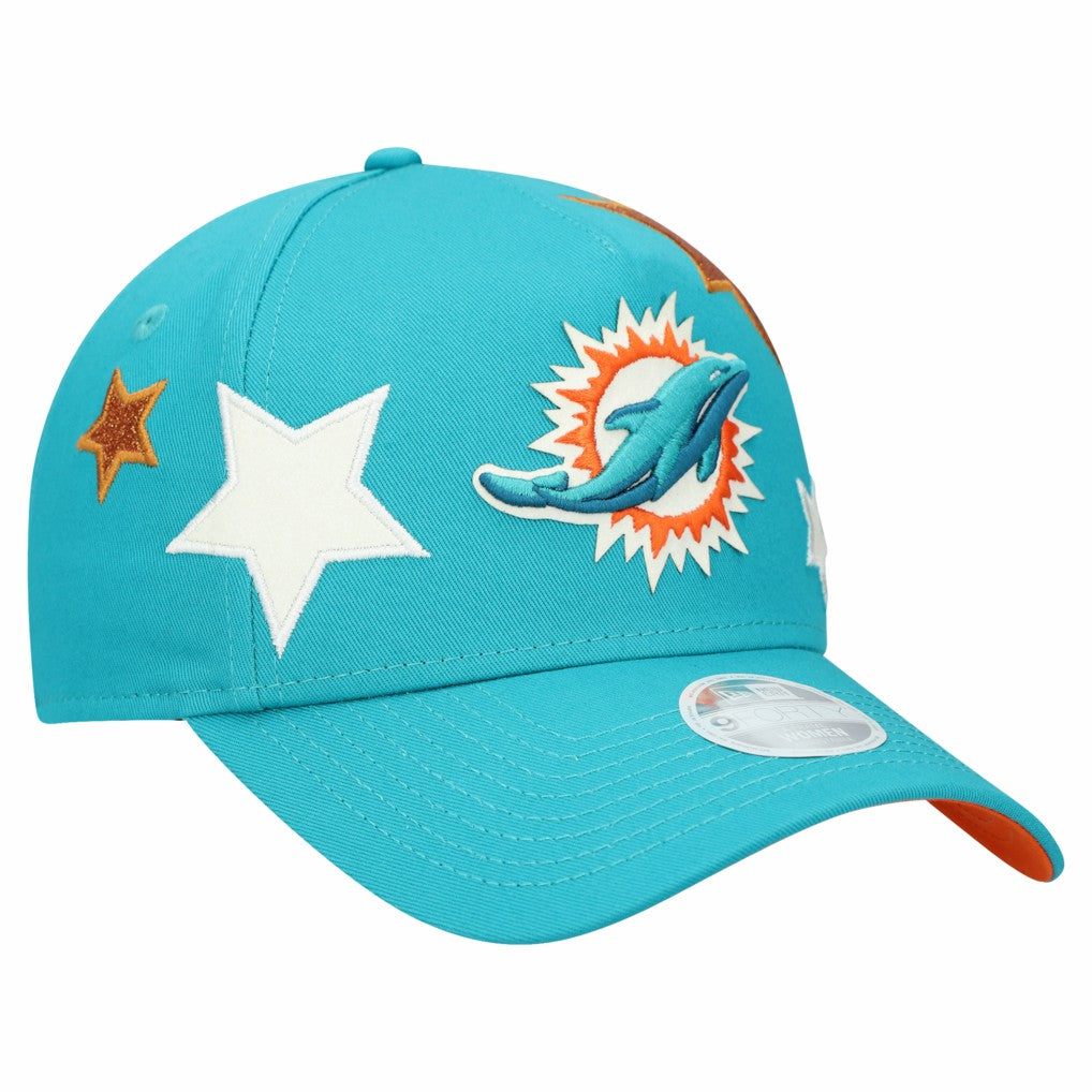 Miami Dolphins New Era Women's Stardom A-Frame 9FORTY Adjustable Hat Aqua - NFL
