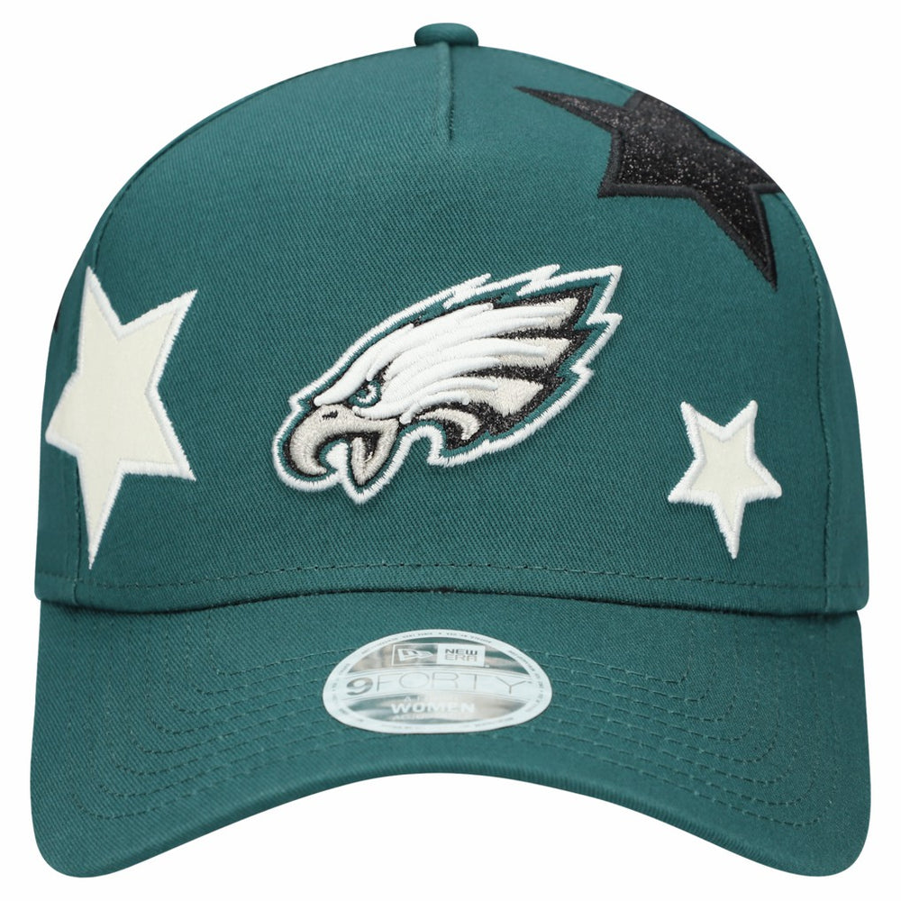 Philadelphia Eagles New Era Women's Stardom A-Frame 9FORTY Adjustable Hat Midnight Green - NFL