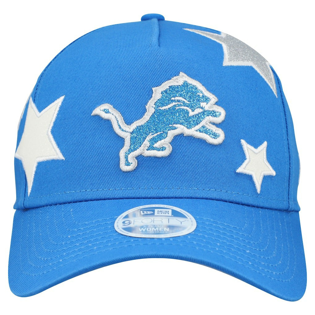 Detroit Lions New Era Women's Stardom A-Frame 9FORTY Adjustable Hat Blue - NFL