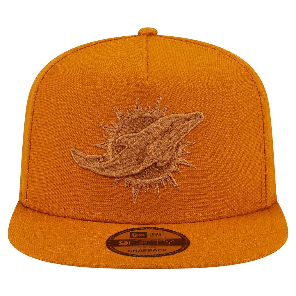 Miami Dolphins New Era Color Pack A-Frame 9FIFTY Snapback Hat Brown - NFL