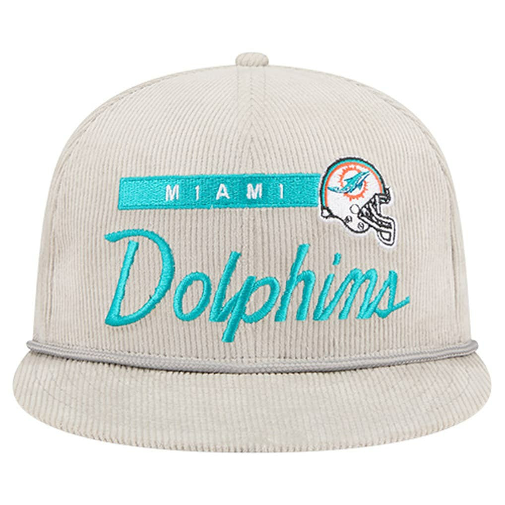 Miami Dolphins New Era Cord Rope Corduroy 9FIFTY Snapback Hat Gray - NFL