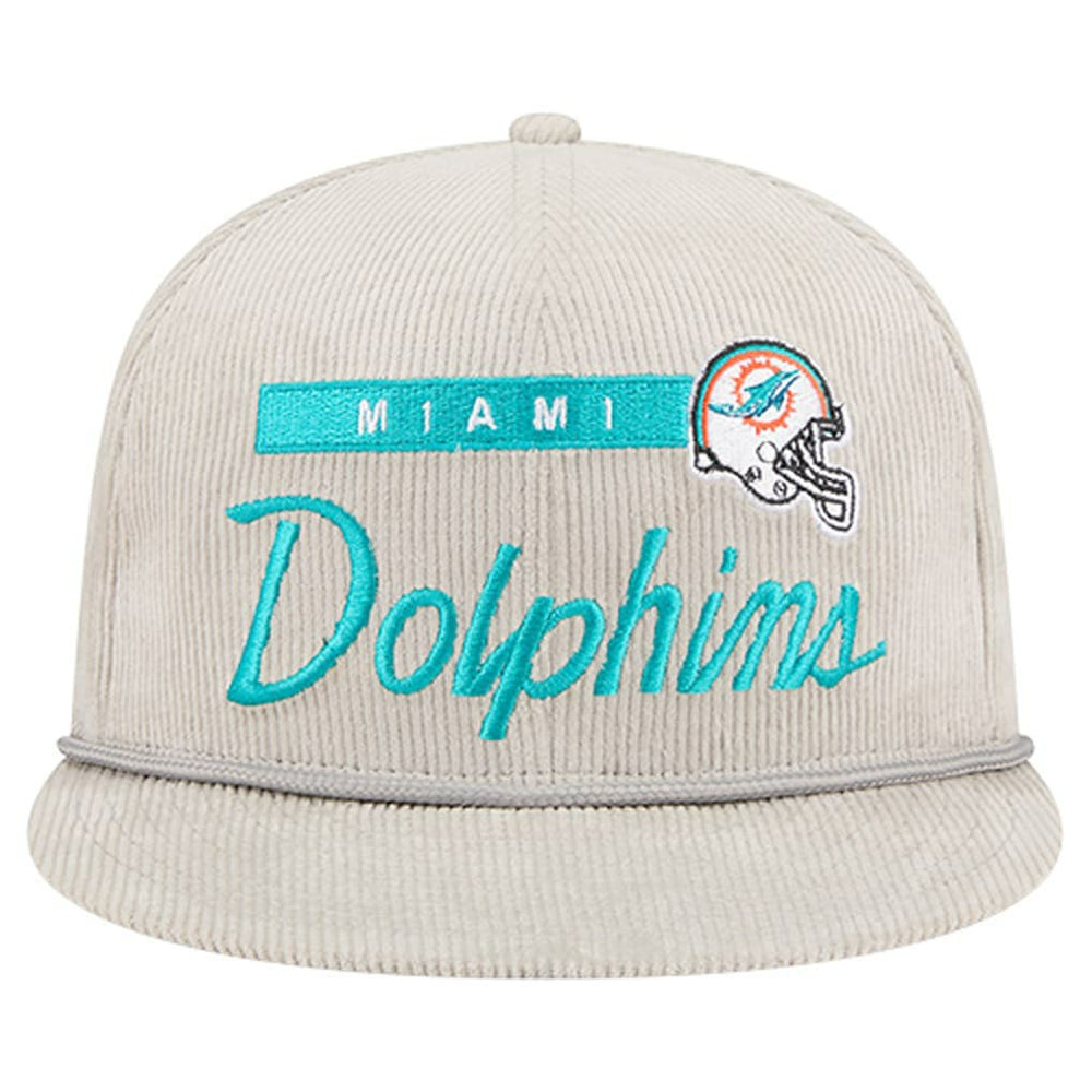 Miami Dolphins New Era Cord Rope Corduroy 9FIFTY Snapback Hat Gray - NFL
