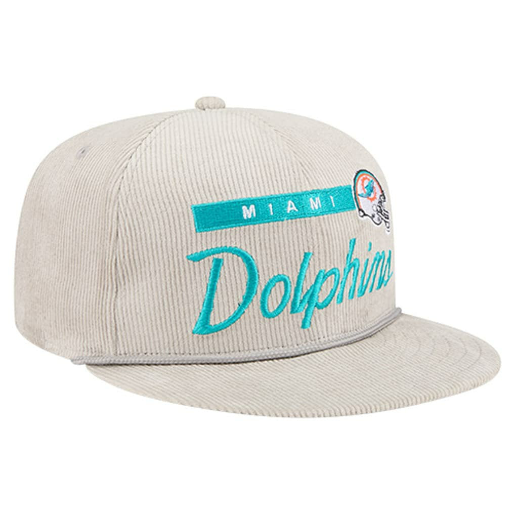 Miami Dolphins New Era Cord Rope Corduroy 9FIFTY Snapback Hat Gray - NFL