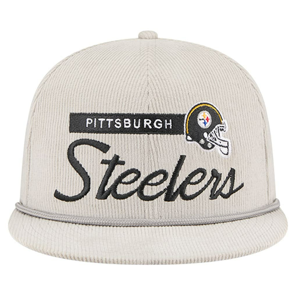 Pittsburgh Steelers New Era Cord Rope Corduroy 9FIFTY Snapback Hat Gray - NFL