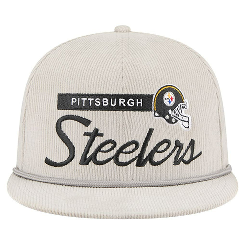 Pittsburgh Steelers New Era Cord Rope Corduroy 9FIFTY Snapback Hat Gray - NFL