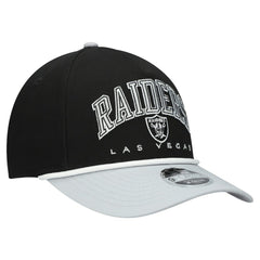 Las Vegas Raiders New Era Youth Arch COOLERA 9FORTY A-Frame Adjustable Hat Black/Silver - NFL