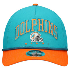 Miami Dolphins New Era Youth Arch COOLERA 9FORTY A-Frame Adjustable Hat Aqua/Orange - NFL