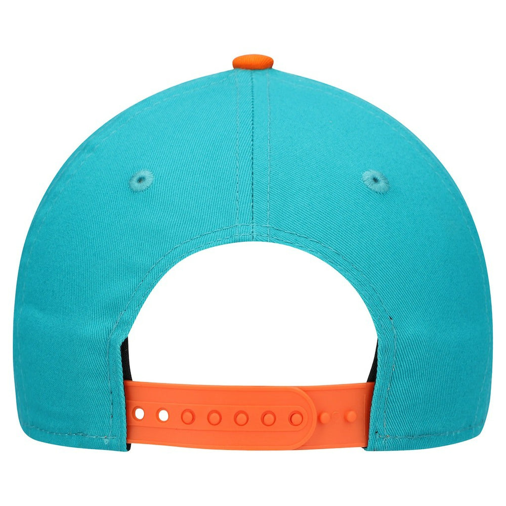 Miami Dolphins New Era Youth Arch COOLERA 9FORTY A-Frame Adjustable Hat Aqua/Orange - NFL