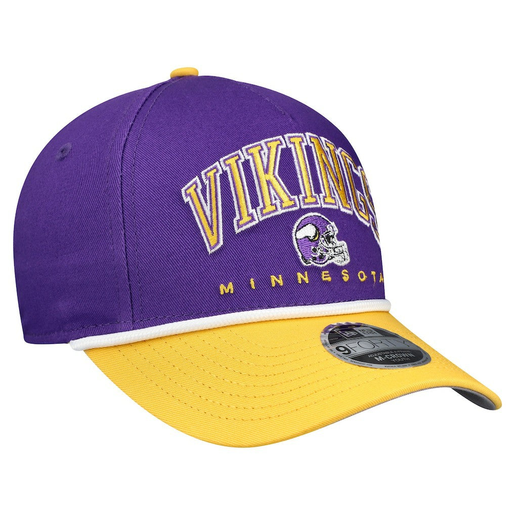 Minnesota Vikings New Era Youth Arch COOLERA 9FORTY A-Frame Adjustable Hat Purple/Gold - NFL