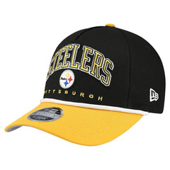 Pittsburgh Steelers New Era Youth Arch COOLERA 9FORTY A-Frame Adjustable Hat Black/Gold - NFL