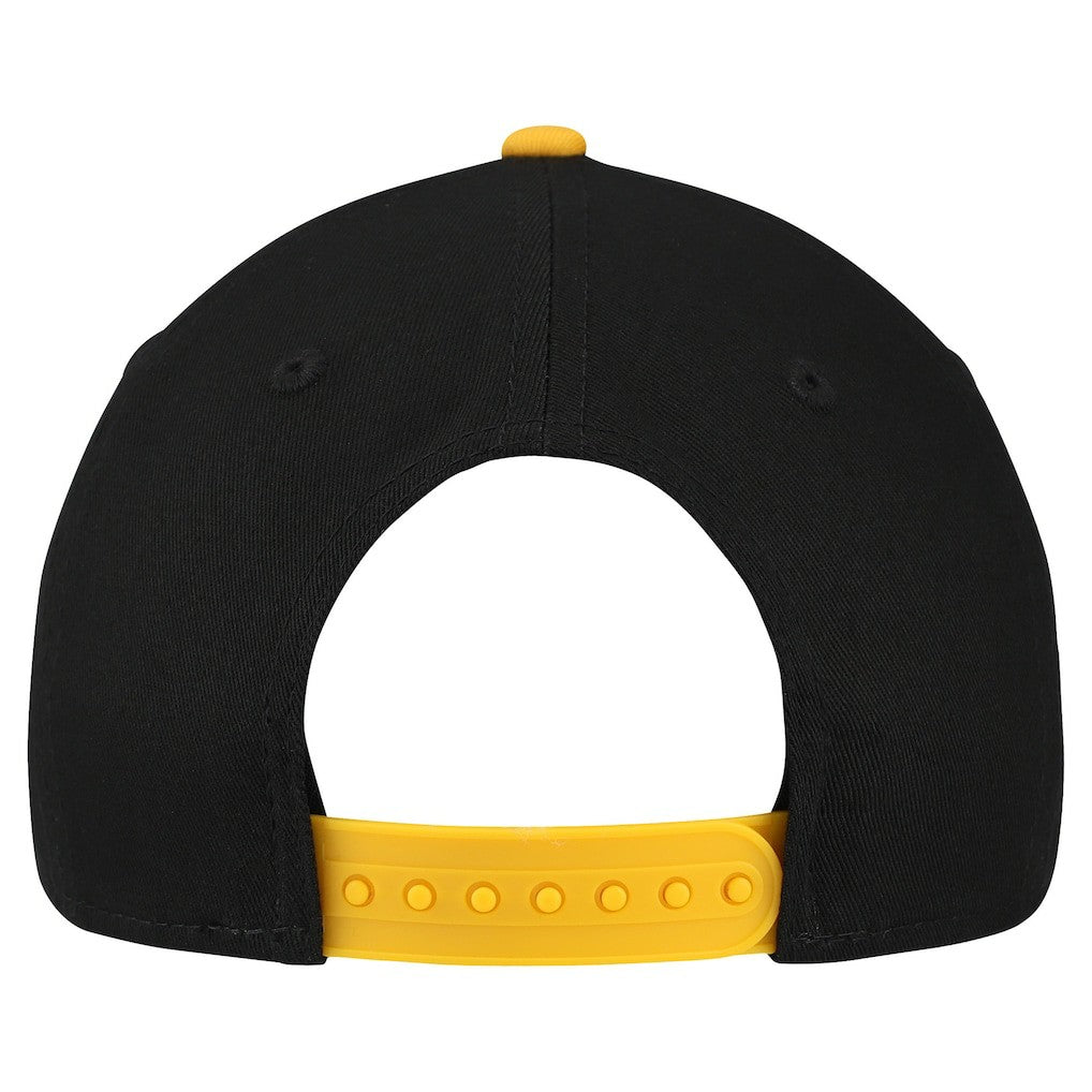 Pittsburgh Steelers New Era Youth Arch COOLERA 9FORTY A-Frame Adjustable Hat Black/Gold - NFL