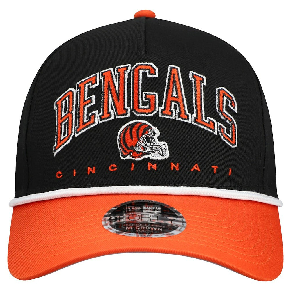 Cincinnati Bengals New Era Youth Arch COOLERA 9FORTY A-Frame Adjustable Hat Black/Orange - NFL