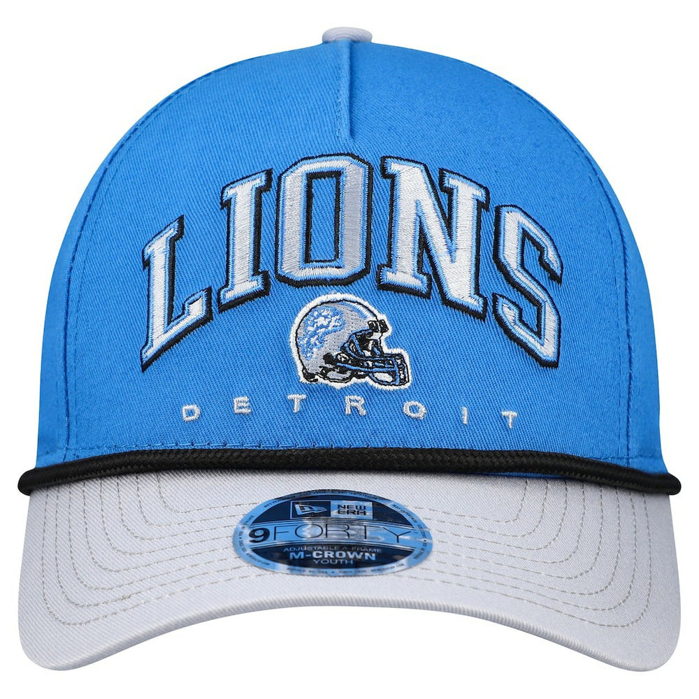 Detroit Lions New Era Youth Arch COOLERA 9FORTY A-Frame Adjustable Hat Blue/Gray - NFL