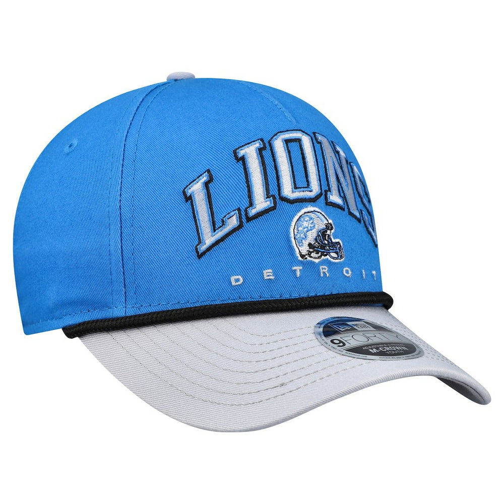 Detroit Lions New Era Youth Arch COOLERA 9FORTY A-Frame Adjustable Hat Blue/Gray - NFL