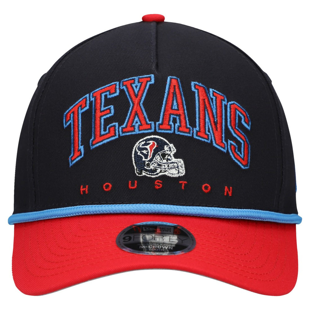 Houston Texans New Era Youth Arch COOLERA 9FORTY A-Frame Adjustable Hat Navy/Red - NFL