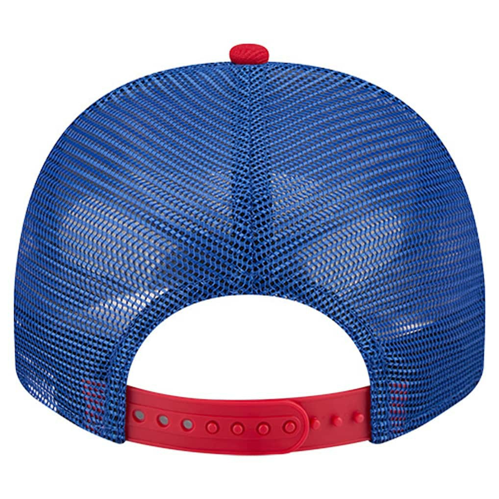 New York Giants New Era Youth Banner 9FIFTY A-Frame Adjustable Trucker Hat Cream/Royal - NFL