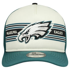 Philadelphia Eagles New Era Youth Banner 9FIFTY A-Frame Adjustable Trucker Hat Cream/Midnight Green - NFL