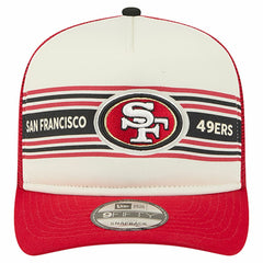San Francisco 49ers New Era Youth Banner 9FIFTY A-Frame Adjustable Trucker Hat Cream/Scarlet - NFL