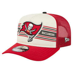 Tampa Bay Buccaneers New Era Youth Banner 9FIFTY A-Frame Adjustable Trucker Hat Cream/Red - NFL