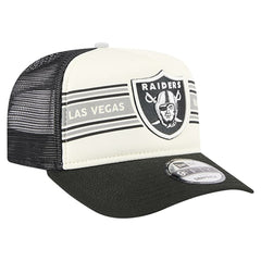 Las Vegas Raiders New Era Youth Banner 9FIFTY A-Frame Adjustable Trucker Hat Cream/Black - NFL