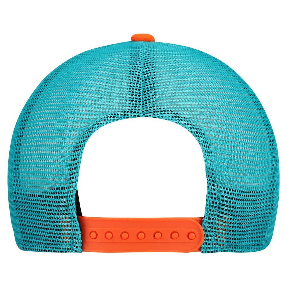 Miami Dolphins New Era Youth Banner 9FIFTY A-Frame Adjustable Trucker Hat Cream/Aqua - NFL