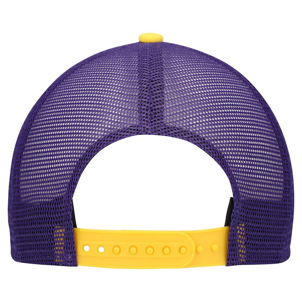 Minnesota Vikings New Era Youth Banner 9FIFTY A-Frame Adjustable Trucker Hat Cream/Purple - NFL