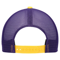 Minnesota Vikings New Era Youth Banner 9FIFTY A-Frame Adjustable Trucker Hat Cream/Purple - NFL