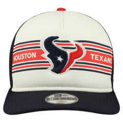 Houston Texans New Era Youth Banner 9FIFTY A-Frame Adjustable Trucker Hat Cream/Navy - NFL
