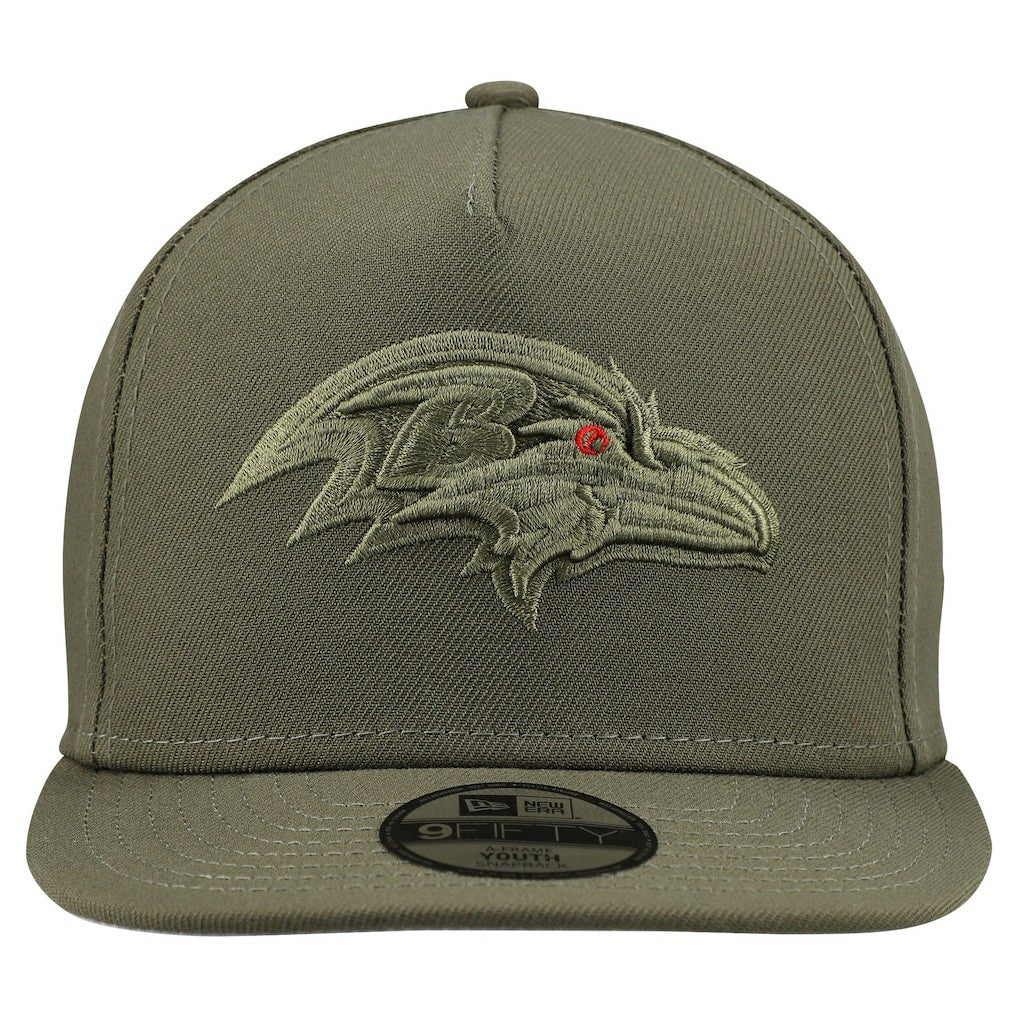 Baltimore Ravens New Era Youth Color Pack A-Frame 9FIFTY Snapback Hat Olive - NFL