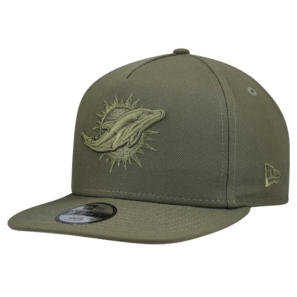 Miami Dolphins New Era Youth Color Pack A-Frame 9FIFTY Snapback Hat Olive - NFL