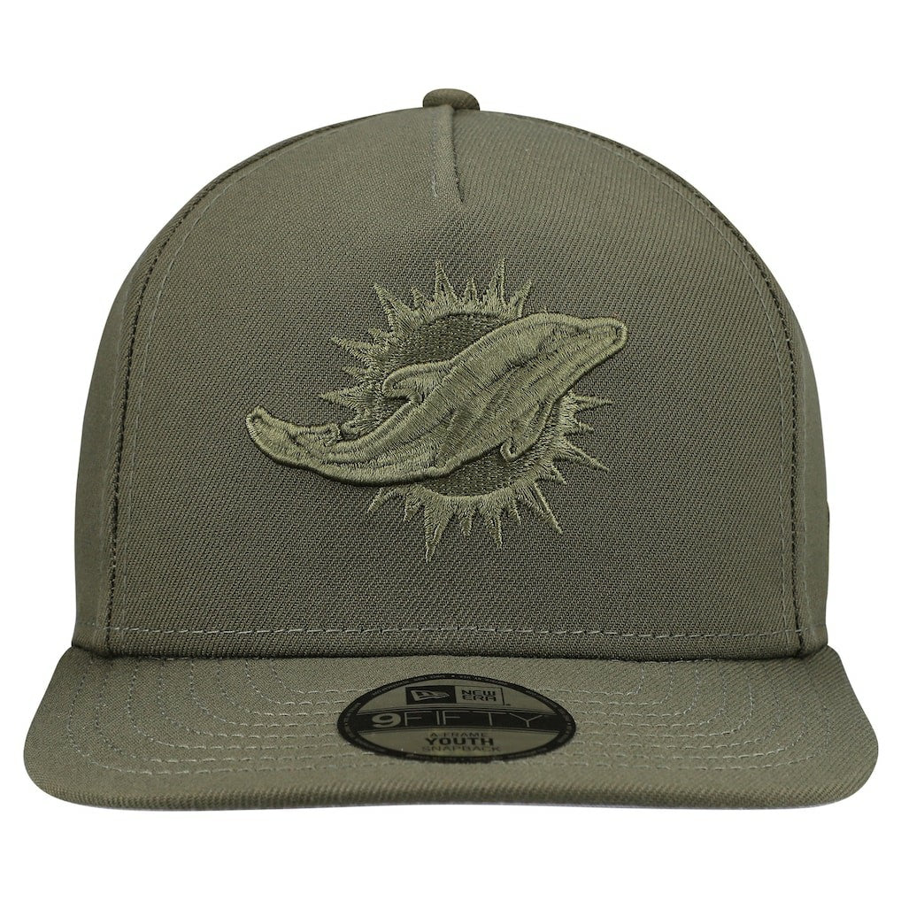 Miami Dolphins New Era Youth Color Pack A-Frame 9FIFTY Snapback Hat Olive - NFL